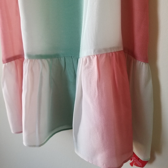 PARKER Ombre Stripe Rainbow High Neck 100% Silk Top - Picture 15 of 15